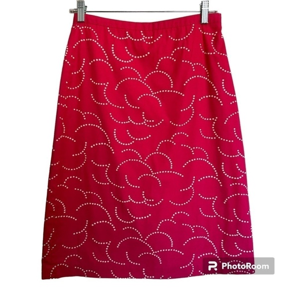 Boden Pink And White With Dots Design A Line Skirt Size 4L - Picture 1 of 8